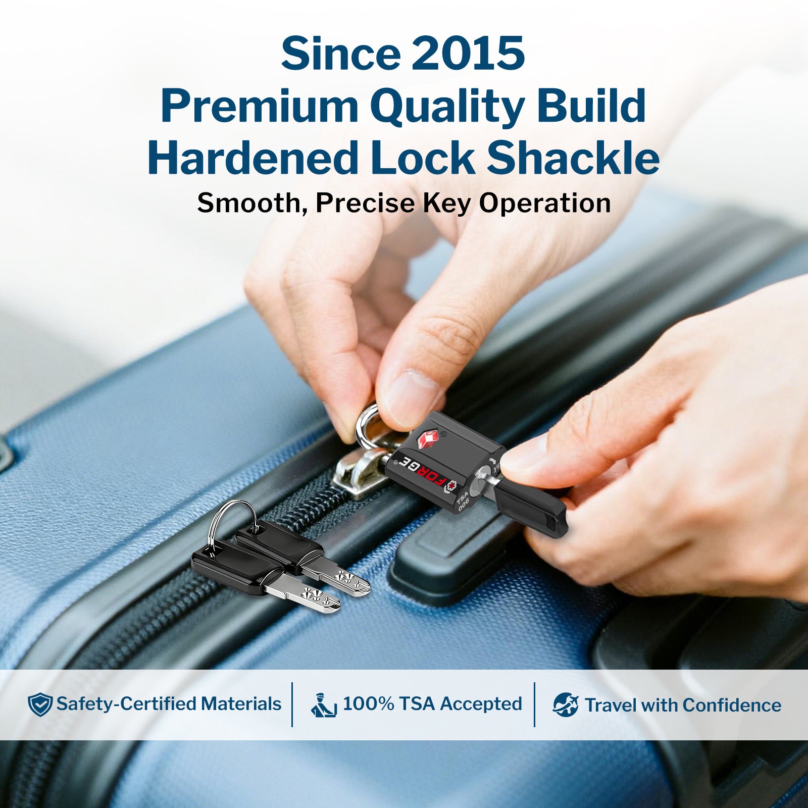 Forge TSA Approved Key Locks for Travel - Compact Alloy (OX Series, 4 Colors Pack)