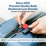 Forge TSA Approved Key Locks for Travel - Compact Alloy (OX Series, Red Pack)