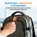 Forge Dual-Opening TSA Lock: Combo & Key Access , Orange Pack
