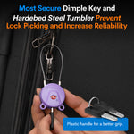 Forge TSA006 Dimple Key Cable Locks (Koala Series, Purple 2 Pack)