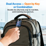 Forge Dual-Opening TSA Lock: Combo & Key Access , Blue Pack
