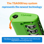 Forge TSA008 4-Digit Luggage Lock with Open Alert (Optimus Series, Green Pack)