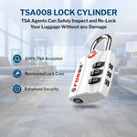 Forge TSA-Approved Luggage Lock: 3-Digit Combination, Open Alert Indicator （Titan Series, White Pack）