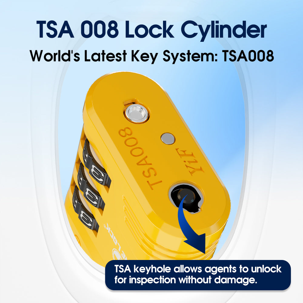 TSA Approved Luggage Lock – 3-Digit Combination Padlock with Open Alert & Easy-Read Dials (Yellow Pack) - LockSelect 