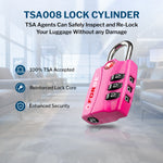 Forge TSA-Approved Luggage Lock: 3-Digit Combination, Open Alert Indicator （Titan Series 4 Colors Pack）