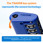 Forge TSA008 4-Digit Luggage Lock with Open Alert (Optimus Series, Blue Pack)