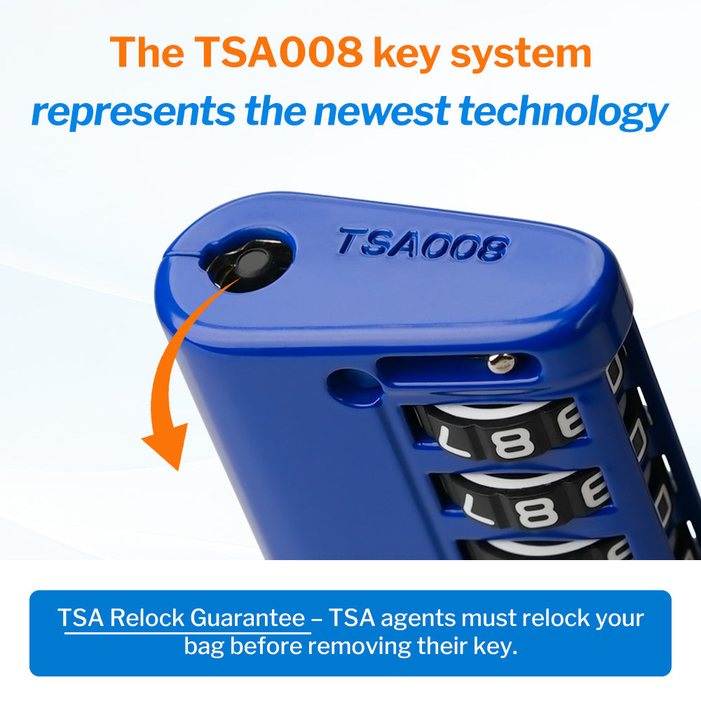 Forge TSA008 4-Digit Luggage Lock with Open Alert (Optimus Series, Blue Pack)