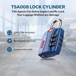 Forge TSA-Approved Luggage Lock: 3-Digit Combination, Open Alert Indicator （Titan Series Blue Pack）