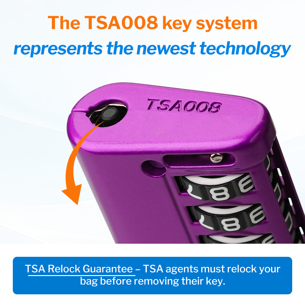 Forge TSA008 4-Digit Luggage Lock with Open Alert (Optimus Series, Purple Pack)