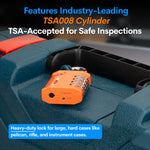 Forge 4-Digit Heavy Duty TSA Approved Lock for Travel & Gym, Orange Pack