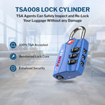 Forge TSA-Approved Luggage Lock: 3-Digit Combination, Open Alert Indicator （Titan Series 4 Colors Pack）