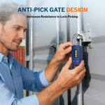 Forge 4-Digit Combination Padlock with Backup Keys, Short Shackle, Blue