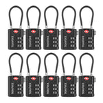 TSA Approved Luggage Cable Lock for Suitcase, Gym Locker & Toolbox (Black Pack)