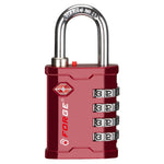 Forge 4-Digit Heavy Duty TSA Approved Lock for Travel & Gym, Red Pack