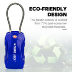Car-Shaped TSA Luggage Lock – 4-Digit Cable (Blue) - LockSelect 