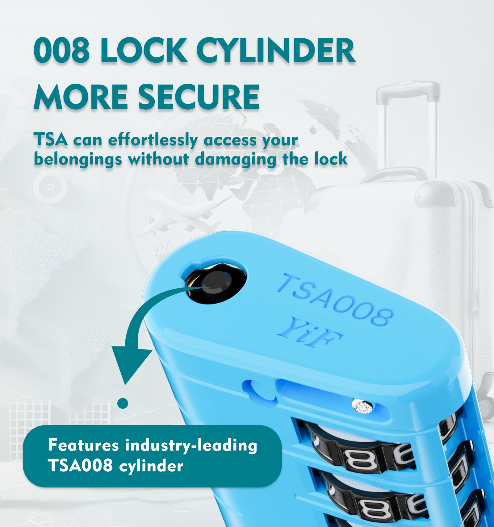 4-Digit TSA Approved Luggage Lock – TSA008 Core with Alert Indicator (Blue Pack)