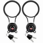 Forge TSA006 Cable Locks,  Extra long-15'' with Zinc Alloy Body(Koala Series, Black)