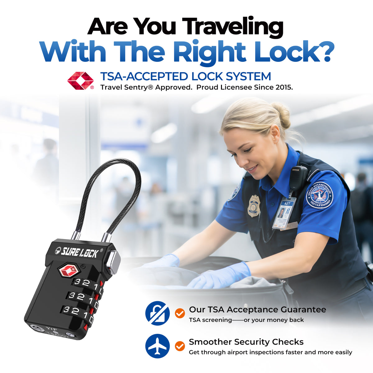 TSA-Approved Cable Luggage Locks - Multicolor 4-Pack