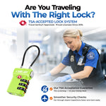 TSA-Approved Cable Luggage Locks - Green