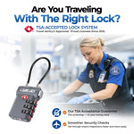 TSA-Approved Cable Luggage Locks - Grey