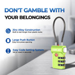 TSA-Approved Cable Luggage Locks - Green