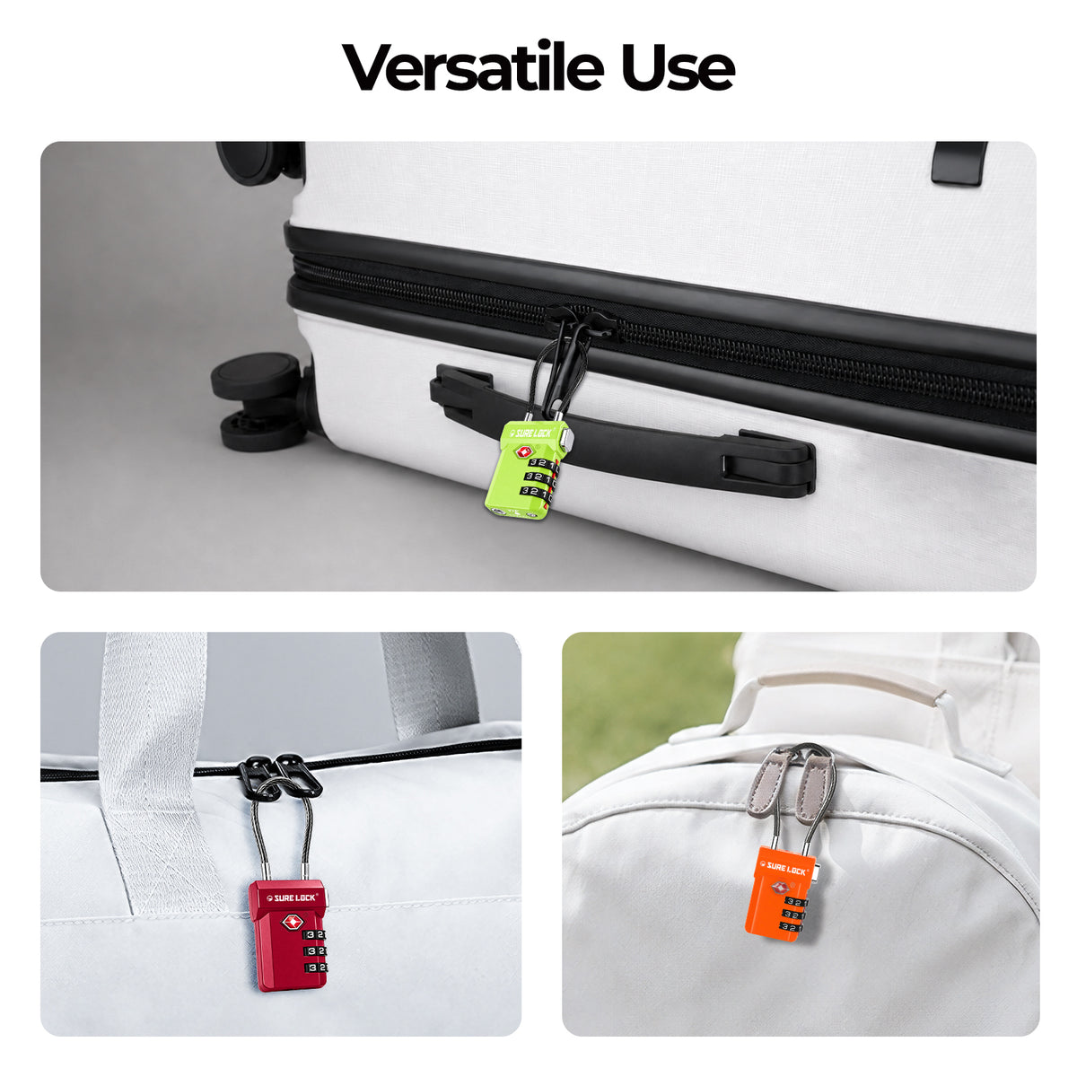 TSA-Approved Cable Luggage Locks - Green