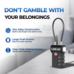 TSA-Approved Cable Luggage Locks - Black