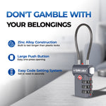 TSA-Approved Cable Luggage Locks - Grey