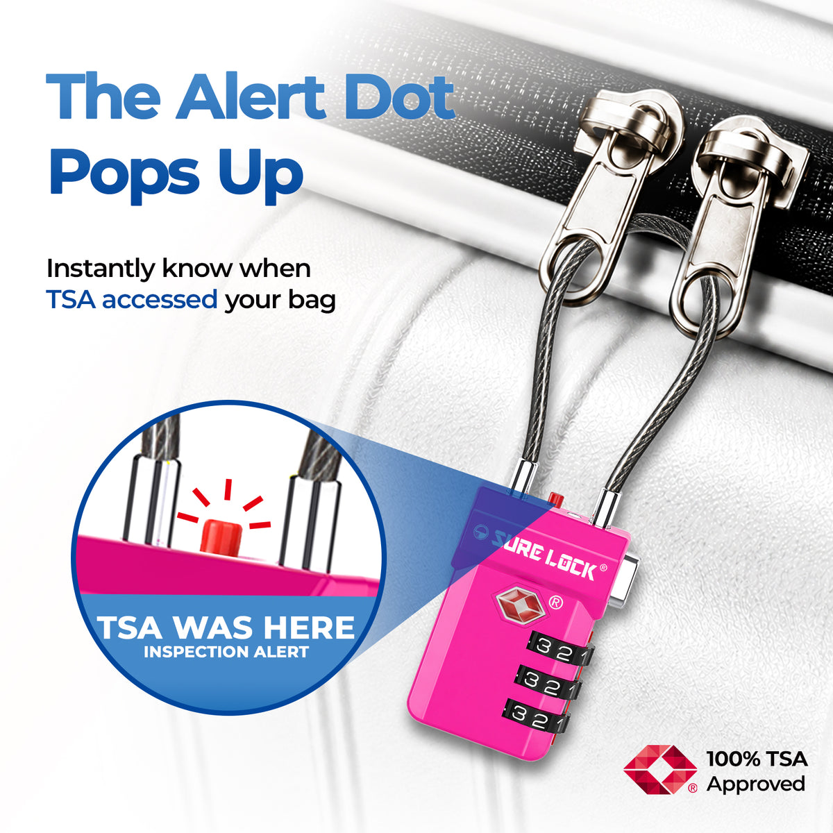 TSA-Approved Cable Luggage Locks - Multicolor 4-Pack