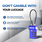 TSA-Approved Cable Luggage Locks - Multicolor 4-Pack
