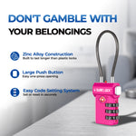 TSA-Approved Cable Luggage Locks - Rose Red