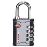 Forge 4-Digit Heavy Duty TSA Approved Lock for Travel & Gym, Gray Pack