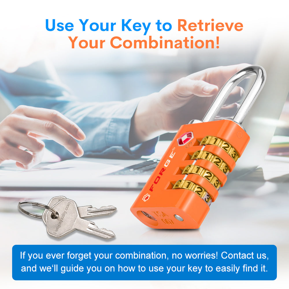 Forge Dual-Access TSA Approved Lock (Guardian series, Orange pack)
