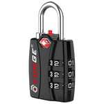 Forge TSA-Approved Luggage Lock: 3-Digit Combination, Open Alert Indicator （Titan Series Black Pack）
