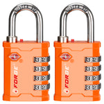 Forge 4-Digit Heavy Duty TSA Approved Lock for Travel & Gym, Orange Pack