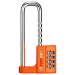 Forge 4-Digit Padlock: Long Shackle for Gym, School & Gate (Defender series, Orange)