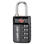 TSA 4-Digit Combination Luggage Lock – Resettable with Open Alert (Black)