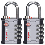 Forge 4-Digit Heavy Duty TSA Approved Lock for Travel & Gym, Gray Pack