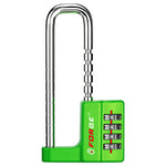 Forge 4-Digit Padlock: Long Shackle for Gym, School & Gate (Defender series, Green)