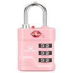 TSA Approved Combination Padlock with Open Alert & Easy-Read Dials (Pink Pack) - LockSelect 