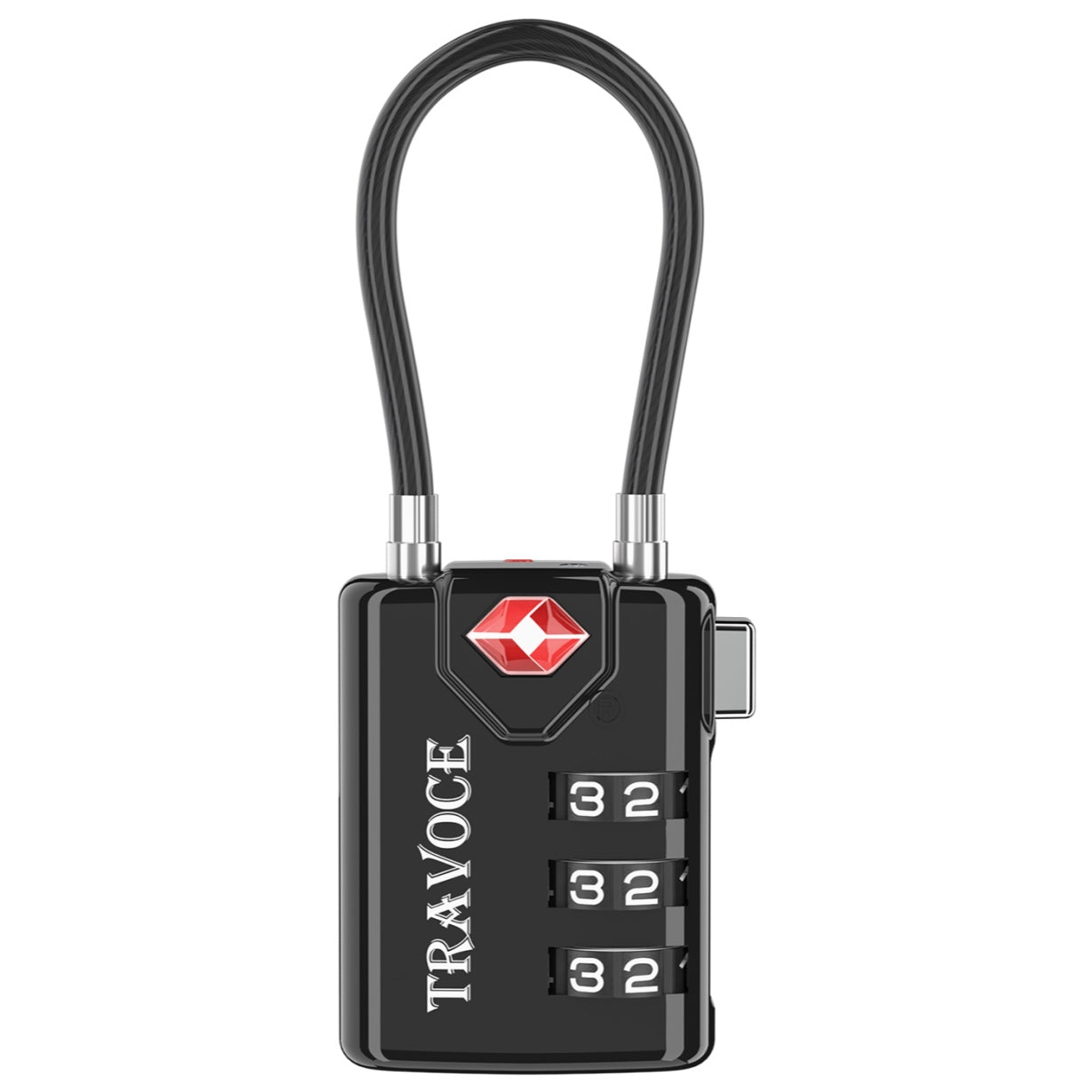 TSA Approved Luggage Cable Lock for Suitcase, Gym Locker & Toolbox (Black Pack)