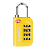 Anvil TSA Approved Luggage Lock – 4-Digit Combination (Yellow Pack) - LockSelect 
