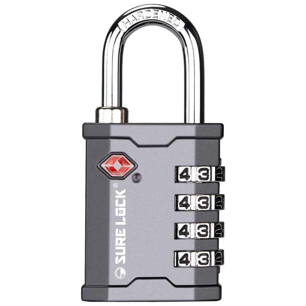 TSA Accepted Combination Luggage Padlock – Ideal for Gun Cases, Transport Equipment, and More (Grey Pack) - LockSelect 