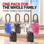 Family Travel Lock Bundle – 6 TSA-Approved Luggage Locks