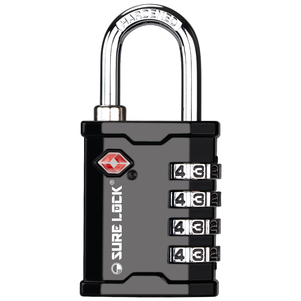 TSA Accepted Heavy Duty Combination Luggage Padlock – Ideal for Gun Cases, Equipment (Black Pack) - LockSelect 