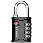 TSA Accepted Heavy Duty Combination Luggage Padlock – Ideal for Gun Cases, Equipment (Black Pack) - LockSelect 