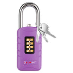 Forge 4-Digit Combination Padlock with Backup Keys, Short Shackle, Purple