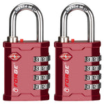 Forge 4-Digit Heavy Duty TSA Approved Lock for Travel & Gym, Red Pack