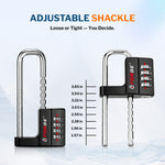 Forge 4-Digit Padlock: Long Shackle for Gym, School & Gate (Defender series, Black pack)