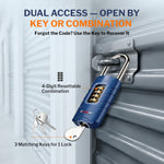 Forge 4-Digit Combination Padlock with Backup Keys, Short Shackle, Blue